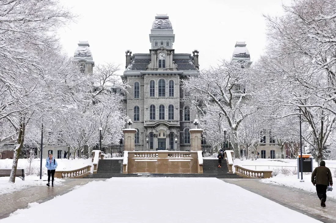 Hall of Languages during the winter.